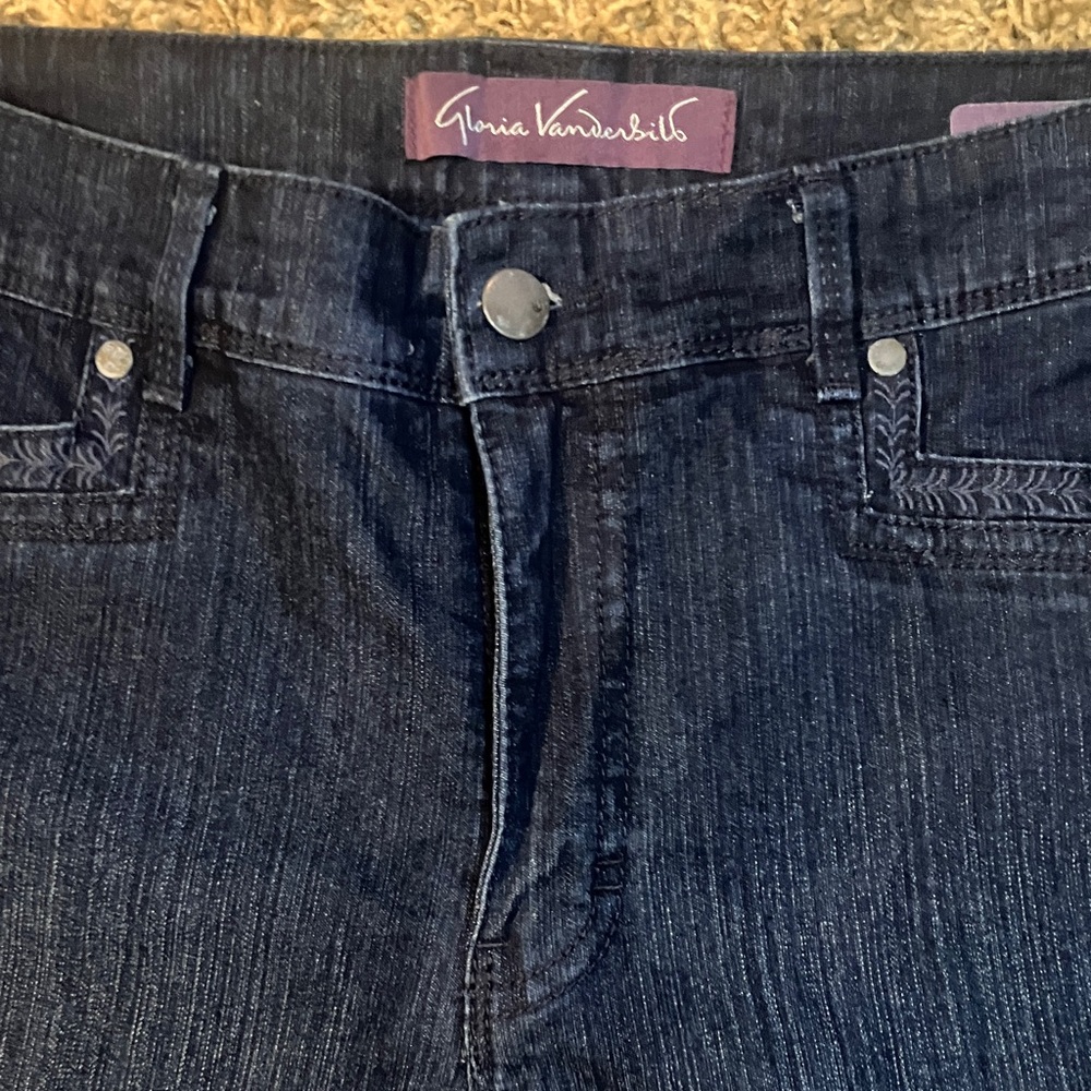 Dark Blue Denim Skimmer Capri Jeans 12 - Picture 2 of 9
